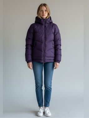 Nike purple hooded gorpcore winter weather ski down puffer jacket extra large